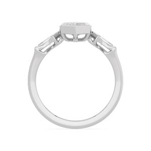 Anillos de compromiso de diamantes cultivados en laboratorio, solitario de tres piedras, biselado, medio biselado, corte escalonado de moda, súper elegante, corte bala, marquesa, para mujer - Product Image 2