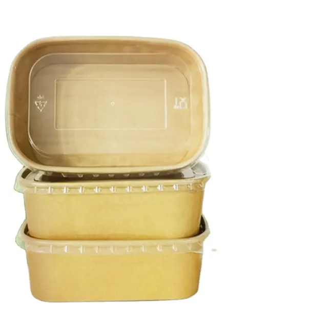 Biodegradable food container disposable takeaway box restaurant carry paper bowl