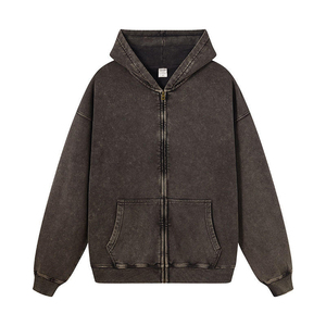 Sweat-shirt à capuche surdimensionné pour homme, 100% coton, tissu éponge français, couleur unie, décontracté, pour l'automne, respirant, avec poche - Product Image 4
