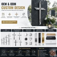 Cruz de Acero Inoxidable Pulido al por Mayor para Lápida, Decoración Conmemorativa de Cementerio, Proveedor Mayorista para el Mercado Polaco
