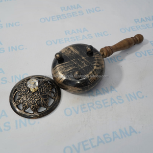 Premium Iron <b>Incense</b> Burner Decorative Floral Lid Wooden Handle Resin <b>Incense</b> <b>Holder</b> for Indoor Use - Product Image 6