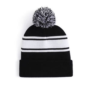 Custom <b>Winter</b> <b>Hats</b> for Ladies Sports <b>Winter</b> <b>Hats</b> for Men Jacquard Beanie Cap with Pom Pom Acrylic Hockey Sports Beanie <b>Hat</b> - Product Image 1