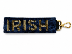 Porte-clés ajustable personnalisé avec nom d'équipe et lettrage doré, bleu marine, style classique, tendance, collection 2026 – Meilleures ventes - Product Image 1