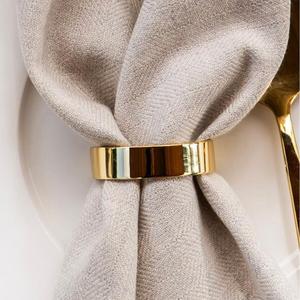 High Quality Gold Napkin Ring Custom Logo Print Simple Design <b>Tissue</b> Holder <b>Wedding</b> Party Tableware Decorative Napkin Cloth Ring - Product Image 1