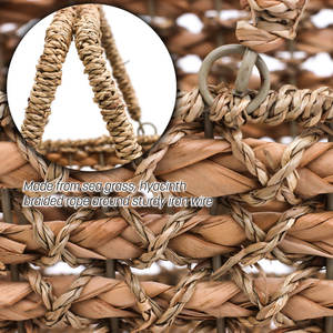 ตะกร้าหญ้าทะเลสานด้วยมือสำหรับตกแต่งบ้านและจัดระเบียบ - Product Image 3