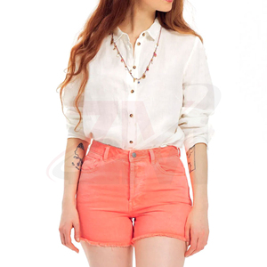Proveedor de Marca Privada, Producción Personalizada de Shorts de Mezclilla para Mujer, Pantalones Cortos de Cintura Alta, Ropa Casual de Verano, Moda Urbana, OEM - Product Image 4