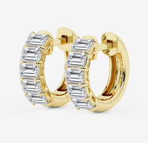 <b>Hoops</b> Earrings Diamond Earrings Gold and <b>Silver</b> Earrings Natural and Lab Grown Diamonds Earrings <b>Hoops</b> Fine Jewelry for Women - Product Image 2