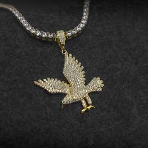 จี้รูปนกอินทรีสั่งทำพิเศษ ผ่านการทดสอบเพชร เครื่องประดับชั้นดี จี้ฮิปฮอป เงินแท้ 925 จี้นกสุดหรู จี้แฟชั่น - Product Image 2