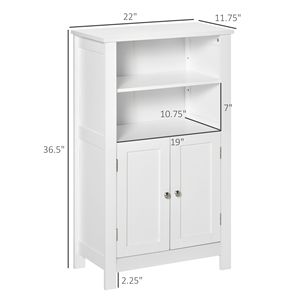 Mobiletto da Bagno Bianco a Doppia Anta, Essenziale Arredo per Ingresso e Bagno - Product Image 3