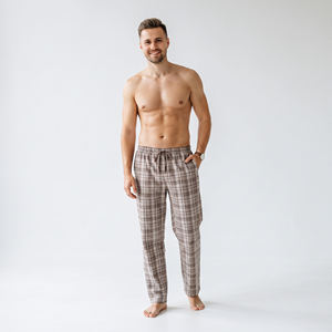 Pantalon de pyjama en flanelle noire pour femme, avec logo personnalisé, motif à motifs, taille élastique, confortable et respirant - Product Image 3