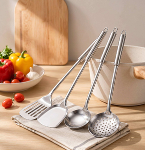 Dishwasher Safe Cooking Spoon Set 4 pcs Stainless Steel <b>kitchen</b> <b>Gadget</b> <b>Tools</b> With Amazing Price - Product Image 1