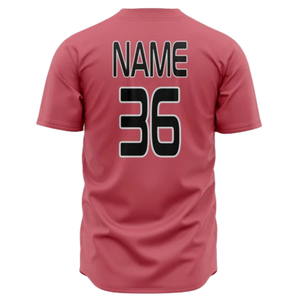 Men Custom Black Red Button Up Baseball Jersey Geometric Pattern Softball Team Uniform Breathable <b>Athletic</b> Sports Shirt - Product Image 3