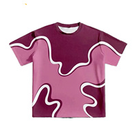 T-shirt pour homme à imprimé abstrait bleu fluide, coutures renforcées, haute durabilité, décontracté, manches courtes, streetwear