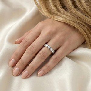 Anillo de Plata de Ley 925 con Moissanita para Mujer, Joyería de Moda Brillante de Diseño Hip Hop de Lujo, Regalo - Product Image 5