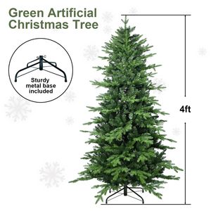 Sapin de Noël artificiel non éclairé de 1,20 m avec 919 pointes en PE/PVC, charnières métalliques de qualité supérieure, base pliable - 210 cm, sapin de Noël pour les fêtes - Product Image 4