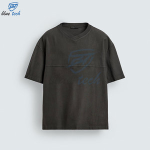 Camiseta Oversize Personalizada para Hombre, 100% Algodón, Lavado Ácido, Hombros Caídos, Corte Holgado, Estilo Urbano, Lisa - Product Image 1