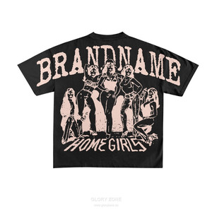 Camiseta Glory Zone personalizada vintage con lavado ácido, corte holgado, de algodón 100% grueso, estilo streetwear oversize para unisex. - Product Image 5