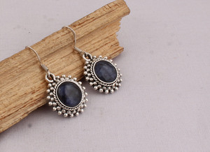 Handcrafted Vintage Black Onyx <b>Earrings</b> Natural Stone <b>Dangle</b> <b>Earring</b> Boho Style 925 <b>Silver</b> Plated Jewelry Wholesaler - Product Image 4