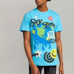T-shirt Homme Slim Fit à Manches Courtes Col Rond avec Imprimé Visage Happy and Love, Style Décontracté, en Coton Jersey à Séchage Rapide - Product Image 1