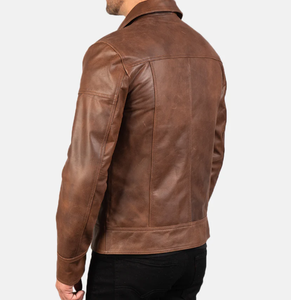 High Quality Men's <b>Winter</b> <b>Leather</b> <b>Jacket</b> OEM Design with Stand Collar Breathable Solid Color Low MOQ <b>jacket</b> for men - Product Image 1