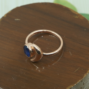 Blue Sapphire Crescent <b>Moon</b> <b>Ring</b> 925 Sterling Silver Handmade Boho Statement <b>Ring</b> Celestial Jewelry Gift for Women Unisex Mom - Product Image 4