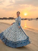 Magnifique robe Anarkali indienne pakistanaise en tissu Georgette, ornée de fils et de sequins, pour mariage, occasions décontractées et tenues traditionnelles féminines.