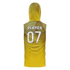 Maillot de football sans manches à capuche pour jeunes garçons 7v7, uniforme d'équipe personnalisé, impression sublimée à lignes ondulées, nom et numéro du joueur - Product Image 2