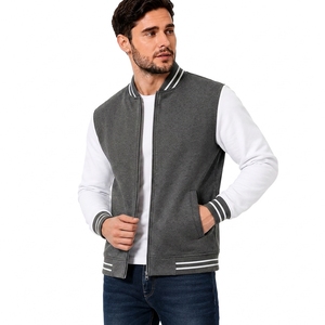 High Quality 100% Cotton <b>Fleece</b> <b>Thick</b> <b>Jacket</b> for Men Breathable Casual Wholesale Factory Price Baseball <b>Jackets</b> - Product Image 3