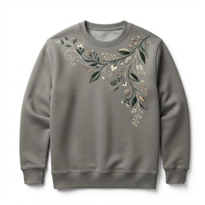 Sweat-shirts brodés de qualité supérieure pour hommes, manches longues, col rond, en molleton de coton, coupe décontractée, doux, confortables, vêtements décontractés pour l'extérieur - Product Image 1