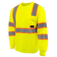 Chemises polo à manches longues unisexes à haute visibilité réfléchissantes, logo personnalisé, vêtements de travail bicolores, polyester bon marché