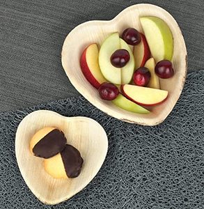 Plateaux écologiques jetables en feuilles de palmier en forme de cœur, 8 pouces, pour apéritifs et desserts, pour restaurants et événements de restauration - Product Image 4