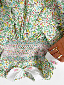 Vestido de Algodón Transpirable para Niñas, Bebés y Niños Pequeños, con Bordado Floral de Satén Colorido, Estilo Inglés Tradicional, Venta al Por Mayor - Product Image 3