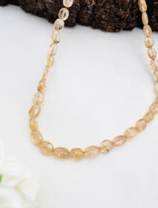 ลูกปัดโทแพซอิมพีเรียลธรรมชาติทรงวงรี ขนาด 10 นิ้ว สำหรับทำเครื่องประดับอัญมณีชั้นดี - Product Image 2