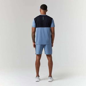Ensemble 2 pièces pour homme, été, respirant, t-shirt à manches courtes avec short en coton, vêtements de sport décontractés, vente en gros - Product Image 5