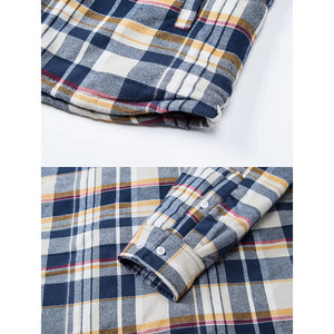 Unisex Hooded Gradient Color <b>Flannel</b> Shirt <b>Jacket</b> Quilted Lined Sherpa Shacket Winter Coat Rhinestone Digital Eco-Friendly - Product Image 6