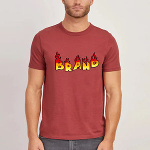 Fabrication sur mesure d'ensembles complets d'impression DTF DTG, t-shirts en coton mélangé à col en V surdimensionné pour hommes et femmes, fabricant OEM ODM - Product Image 2