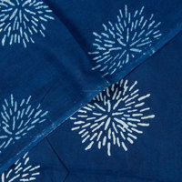 Tissu en coton biologique Indigo Blue Flower Hand Block Print Lightweight 90gsm Girls Curtains Covers Home Decor Bags Car Outdoor