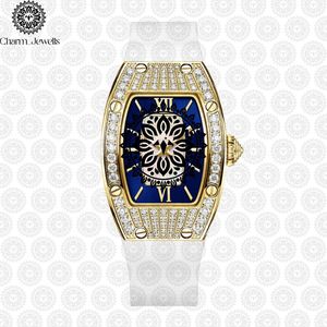 Montre de luxe pour homme Charm_Jewells, boîtier tonneau 40 mm, bracelet en acier inoxydable or rose, mouvement mécanique analogique, date automatique, étanche 10 bars - Product Image 2