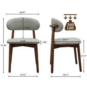 Sedia da Pranzo Senza Braccioli in Flanella Verde Alloro con Gambe in Legno Massello di Noce, Set di 2 per Cucina e Ristorante - Product Image 2