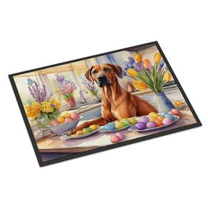 Nouveau extérieur intérieur 18H X 27W antidérapant Low Pile Rhodesian Ridgeback paillasson pour entrée lavable Pâques décoration porte d'entrée - Product Image 1