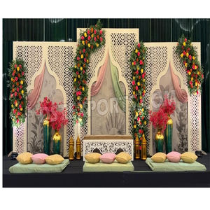 Élégantes Panneaux de Mariage Islamiques Marocains Découpés au Laser, Cadres d'Arche Classiques pour Mariages Musulmans au Royaume-Uni, Cadres d'Arche Marocains Découpés au Laser aux États-Unis - Product Image 1