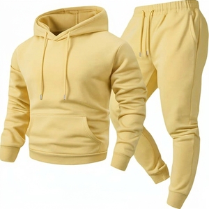 Ensemble de survêtements unisexes de haute qualité pour l'hiver, sweat-shirt pour couple, sweat-shirt uni, survêtement en molleton pour hommes - Product Image 1