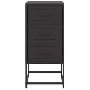 Mesita de Noche Rectangular de Acero Negro para Dormitorio - Product Image 6