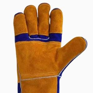 Gants de travail en cuir à manchette longue, résistants à la chaleur, pour le barbecue et la soudure - Product Image 5