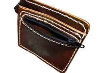Dompet Kulit Asli Pria Buatan Tangan Warna Hijau Hutan Anti RFID Lapisan Nilon Motif Hewan Kancing Pendek Multi-Fungsi Besar