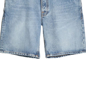 Shorts de Mezclilla Casuales de Cintura Alta, Estilo Urbano, 100% Algodón, Secado Rápido y Transpirables, Lavables, con Estampado de Goma en Relieve - Product Image 6