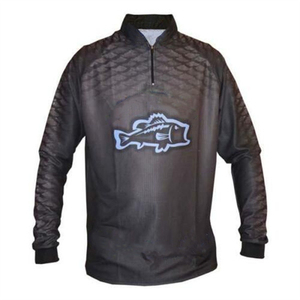 Chemises de pêche pour hommes en spandex/polyester respirantes, nouvelle conception, protection UV UPF 50, sublimation intégrale, manches longues, séchage rapide - Product Image 1