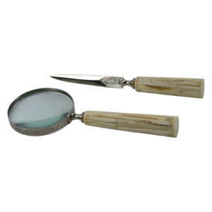 Loupe multi-finition avec coupe-papier intégré, idéale pour la décoration intérieure, la lecture de livres et de cartes, loupe en métal - Product Image 1