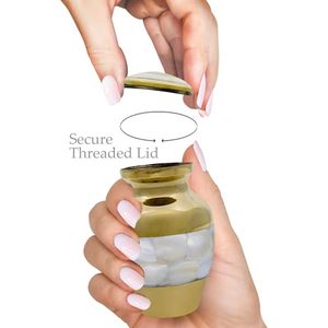 Luxury Aluminum <b>Keepsake</b> Cremation Urn <b>Memorial</b> Tribute Holder Designed With Durable Secure Closure And Fine Detailing - Product Image 4