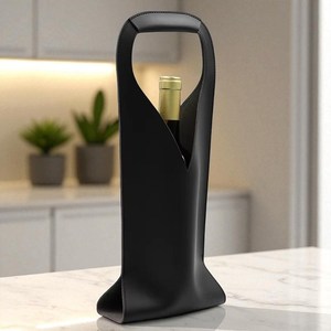 Porte-vin en cuir PU tendance avec poignée supérieure Chine - Product Image 3